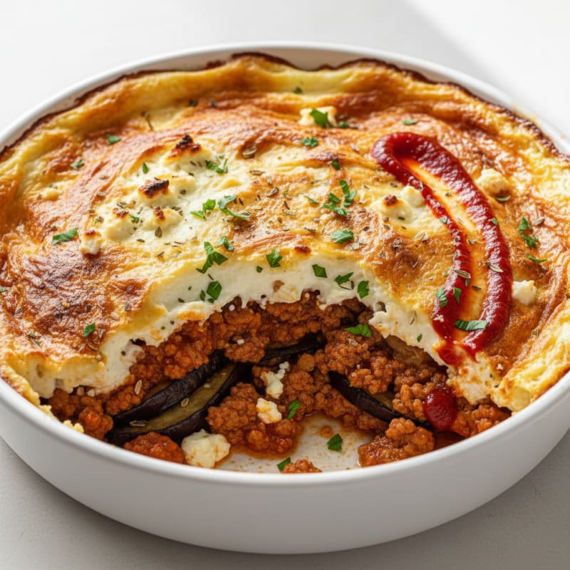 Creamy Lamb and Eggplant Moussaka Bake