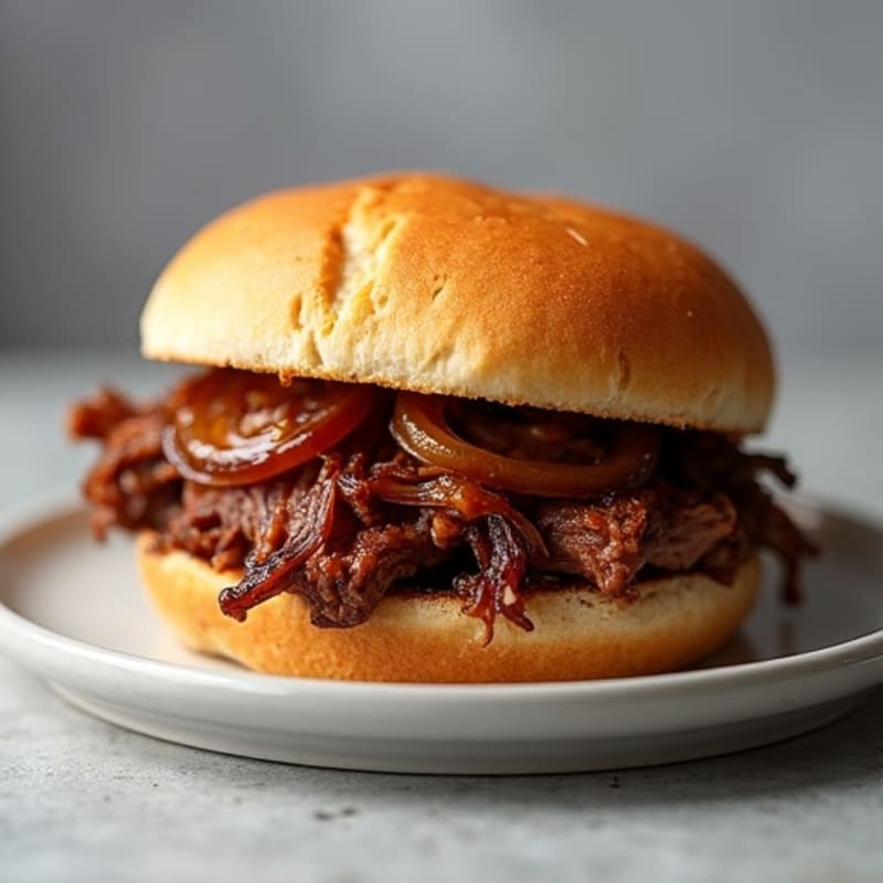 Tender Smoked Brisket Sandwich with Caramelized Onions
