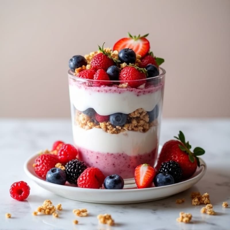 Greek Yogurt Protein Parfait with Mixed Berries