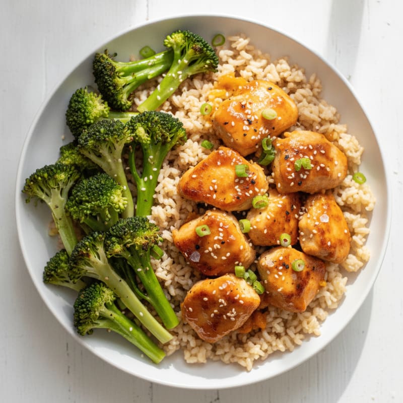 Orange Glazed Chicken with Broccoli
