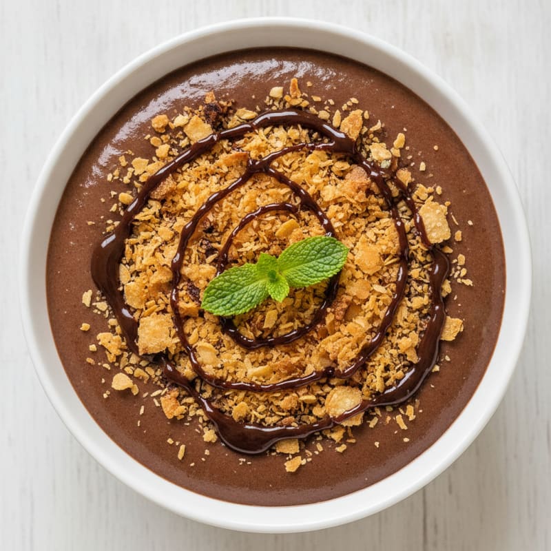 Silky Protein Chocolate Pudding with Toasted Coconut