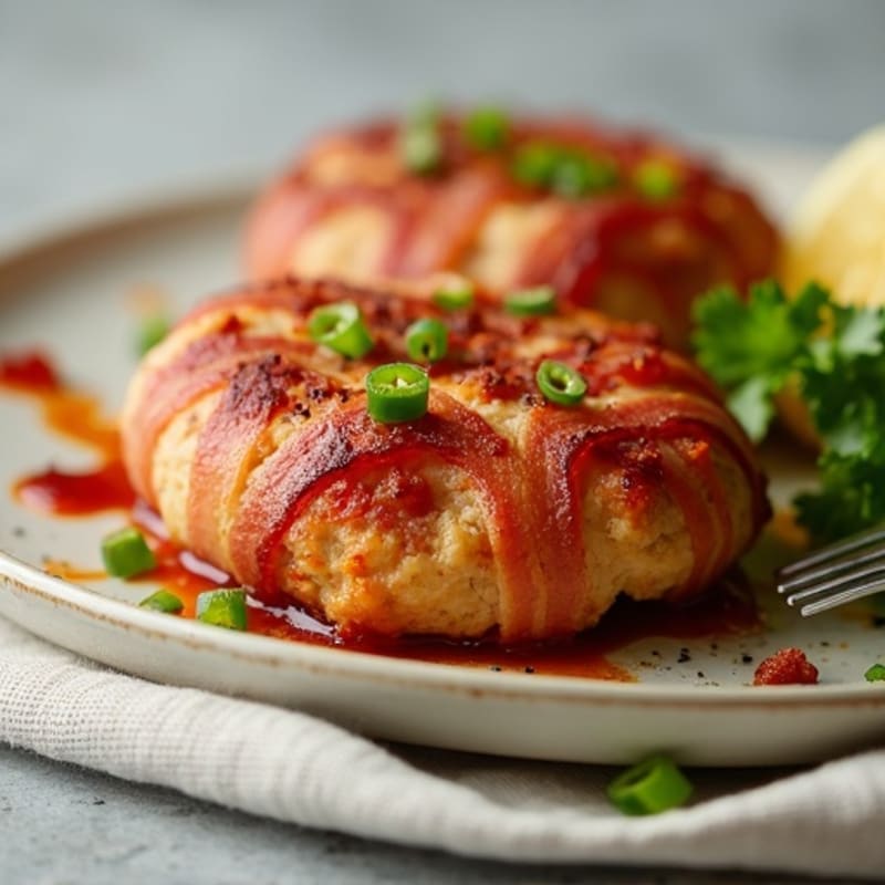 Crispy Bacon-Wrapped Spicy Chicken & Jalapeño Patties