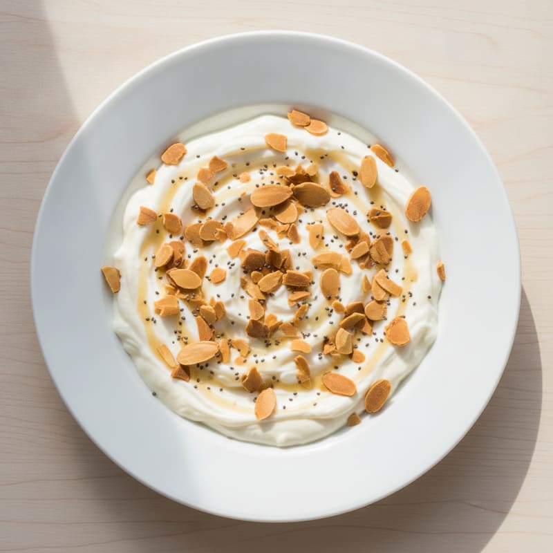 Vanilla Greek Yogurt Protein Pudding with Almonds