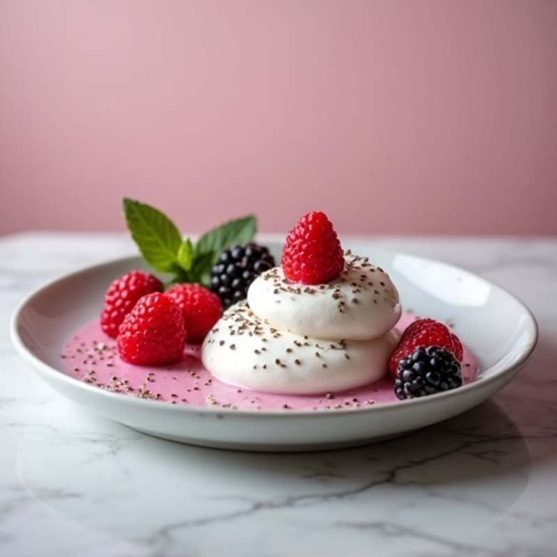 Greek Yogurt Protein Mousse with Mixed Berries