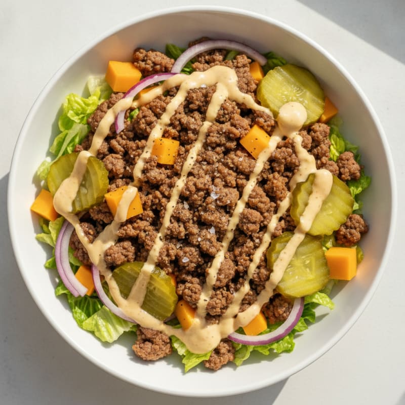 Ground Beef Big Mac Bowl