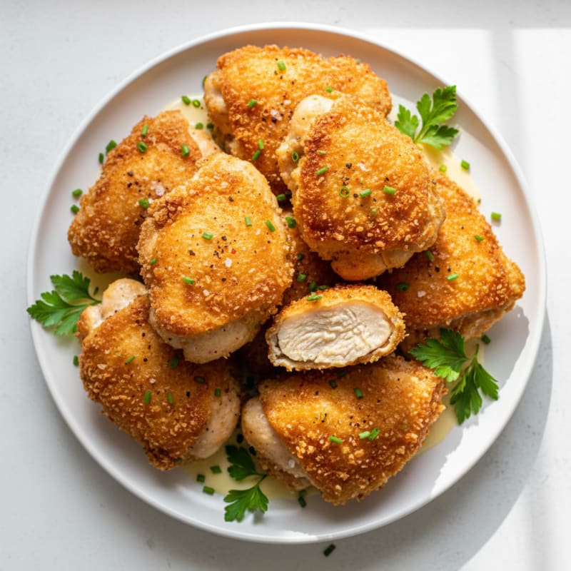 Crispy Buttermilk Fried Chicken Thighs