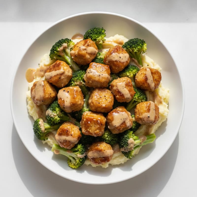 Pan-Seared Soy Chunks Peppercorn Sauce