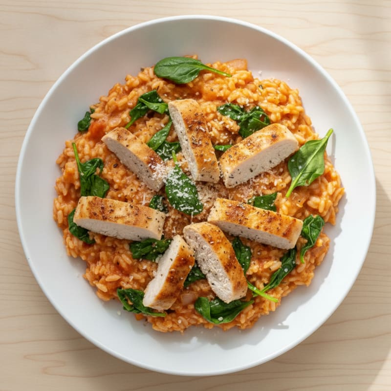Chicken and Tomato Spinach Risotto