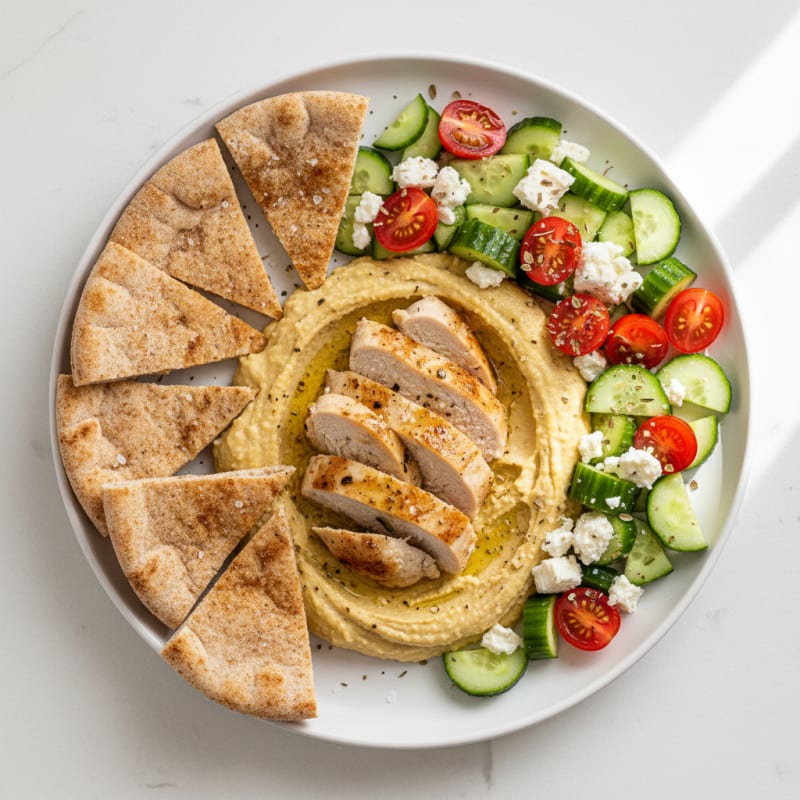 Chickpea Hummus Platter with Toasted Pita