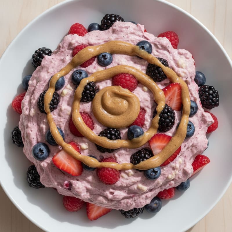 Silky Greek Yogurt Protein Mousse with Mixed Berries