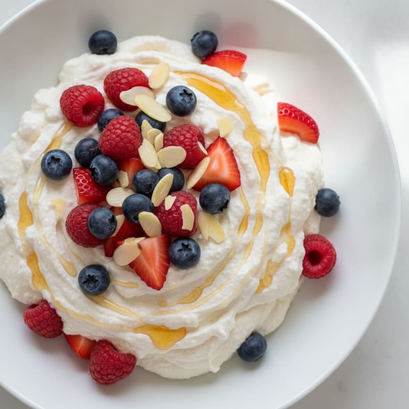 Greek Yogurt Protein Mousse with Mixed Berries