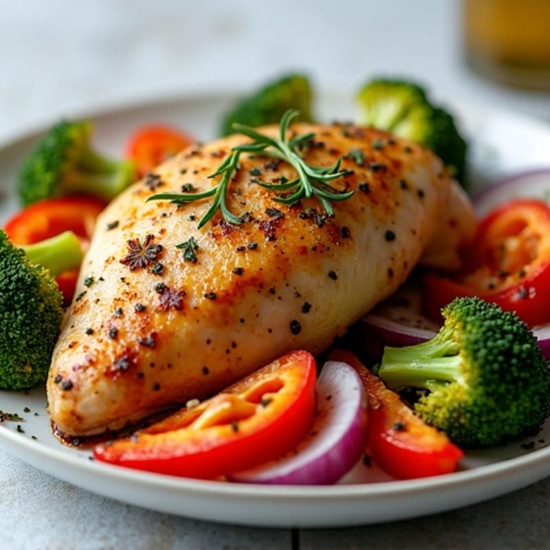 Herb-Roasted Chicken with Crispy Roasted Vegetables