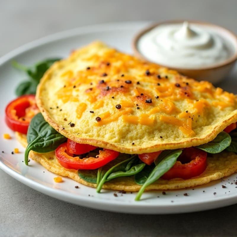Cheesy Vegetable Omelette with Greek Yogurt