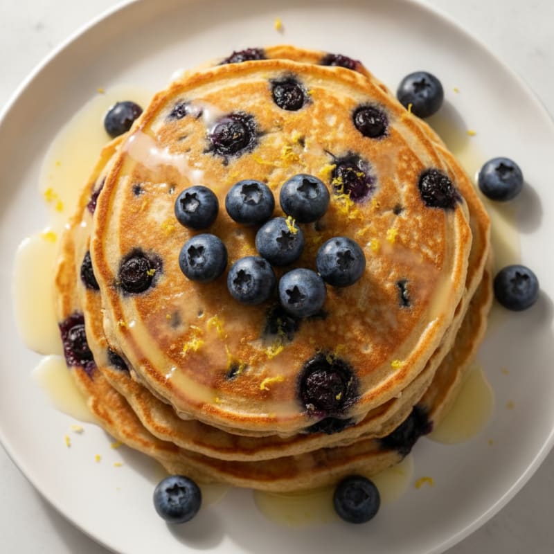 Blueberry Ricotta Pancakes with Lemon Zest