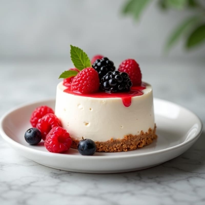 Greek Yogurt Protein Cheesecake with Fresh Berries