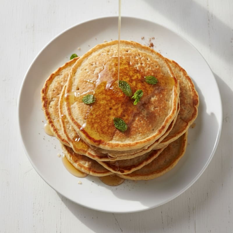 Cottage Cheese Oat Honey Pancakes