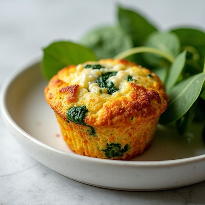 Savory Spinach-Feta Protein Muffins