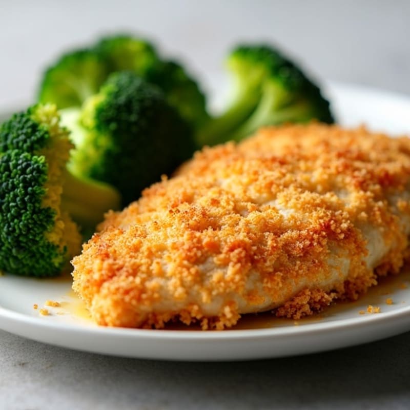 Crispy Baked Chicken Parmesan with Roasted Broccoli
