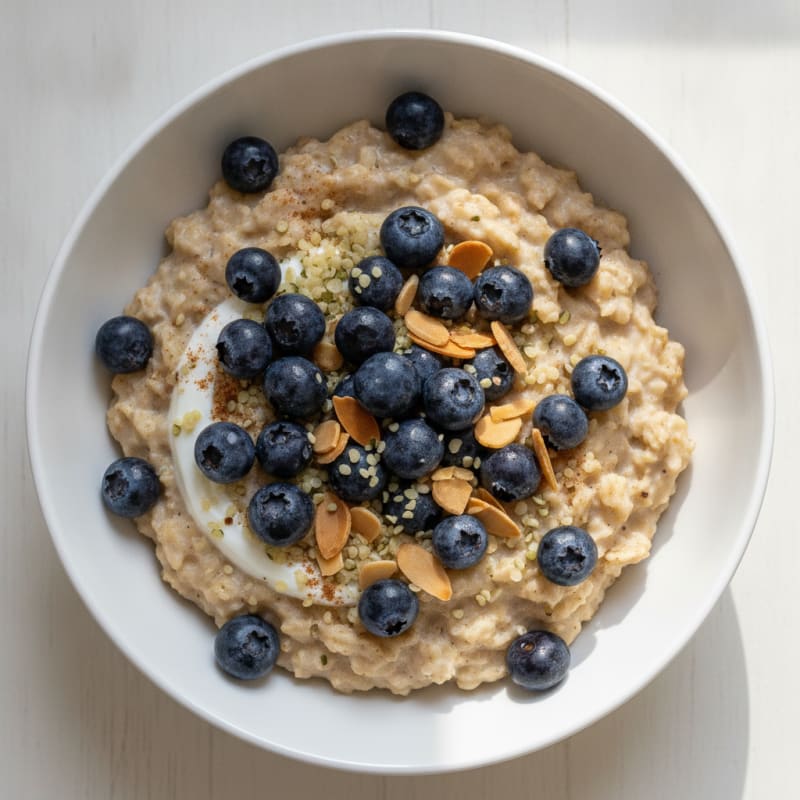 High-Protein Blueberry Almond Oatmeal