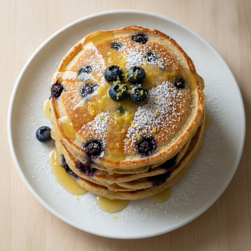 Blueberry Ricotta Pancakes with Lemon Zest