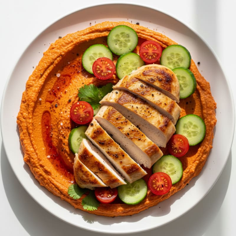 Creamy Roasted Red Pepper Hummus
