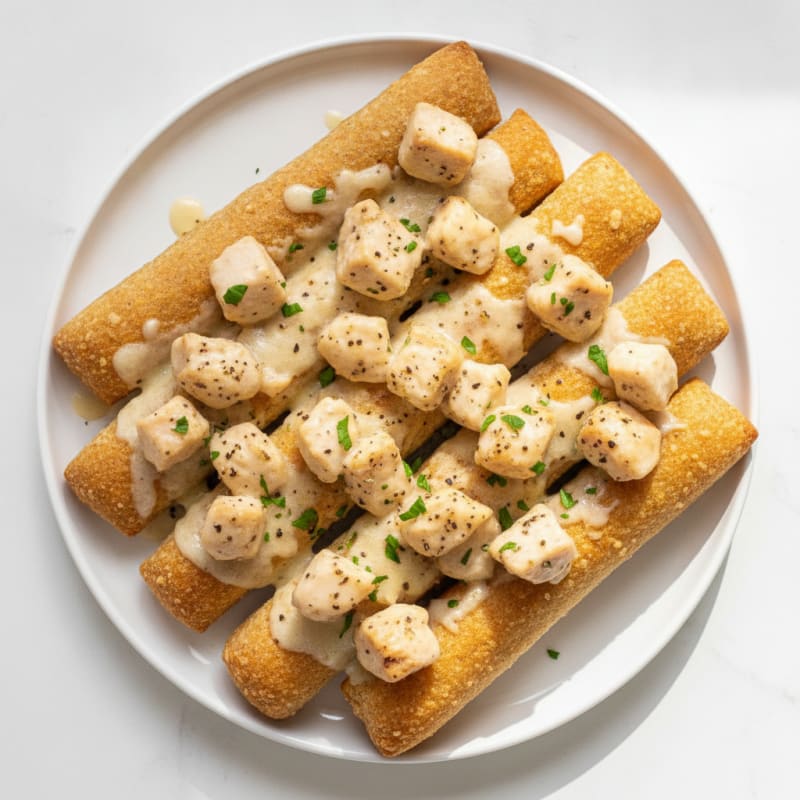 Garlic Chicken Alfredo Breadsticks
