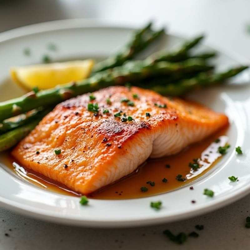 Crispy Maple-Glazed Salmon with Roasted Asparagus