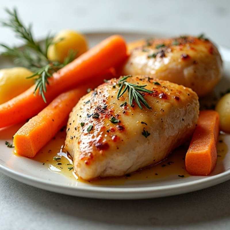 Crispy Herb-Roasted Chicken with Roasted Root Vegetables