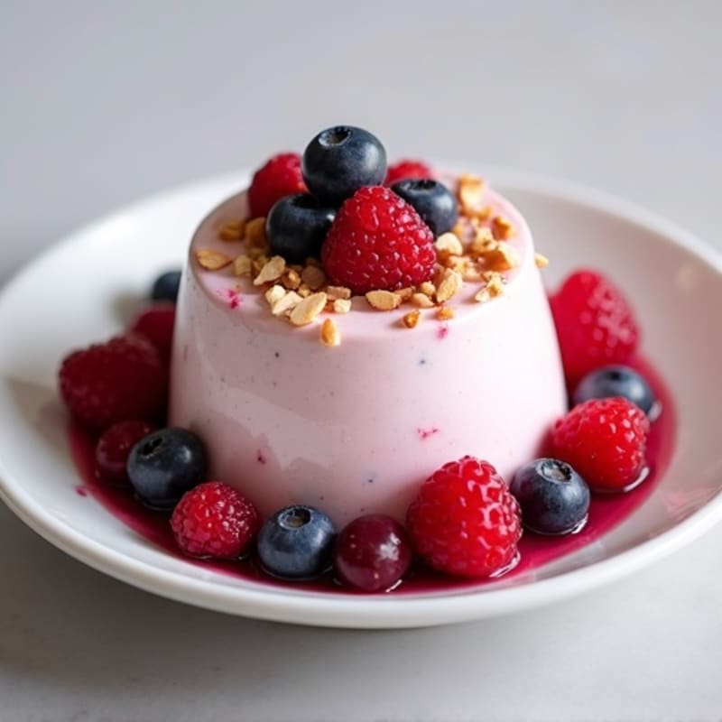 Greek Yogurt Protein Mousse with Mixed Berries