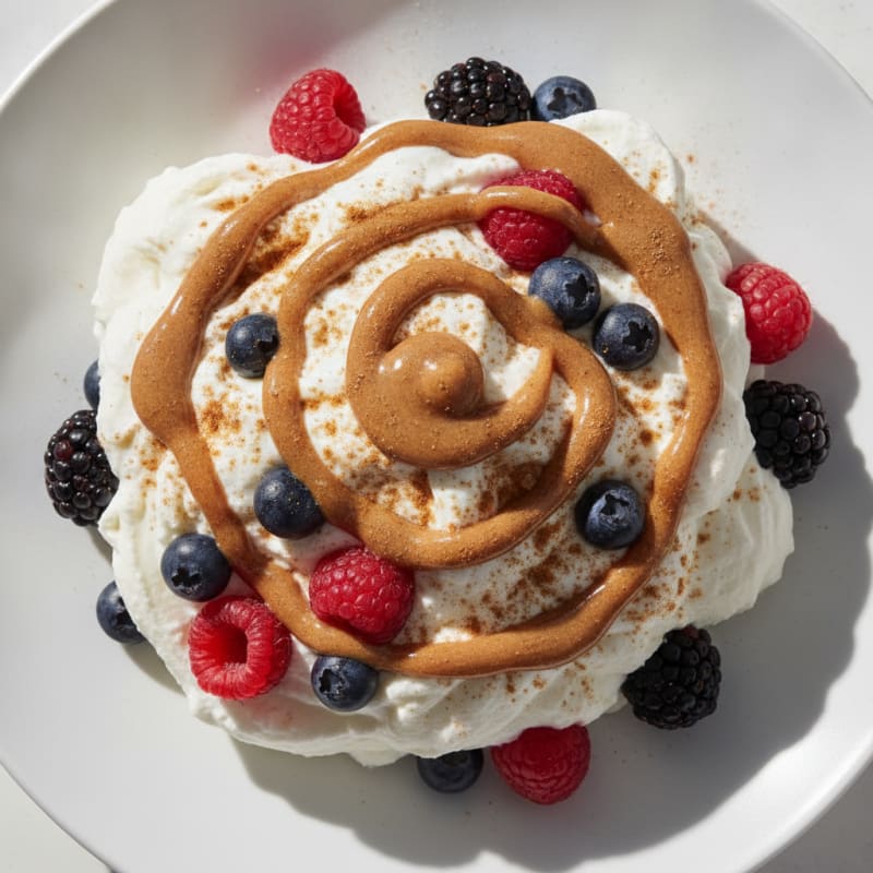 Greek Yogurt Protein Mousse with Mixed Berries