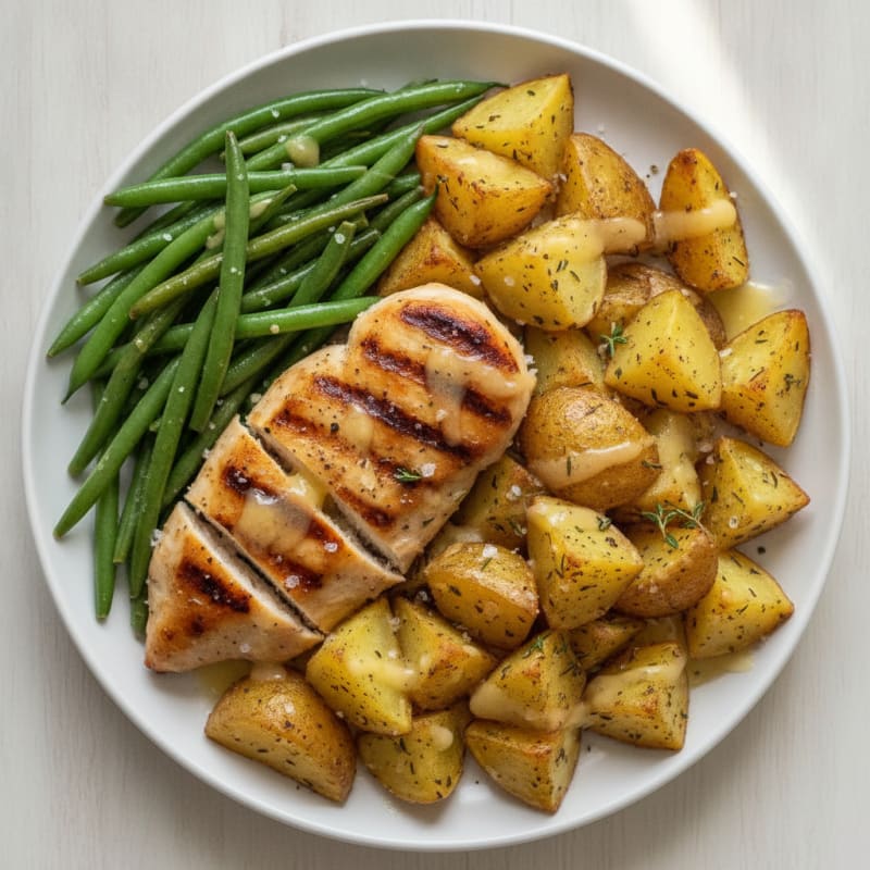 Garlic Herb Roasted Potatoes with Lemon Chicken