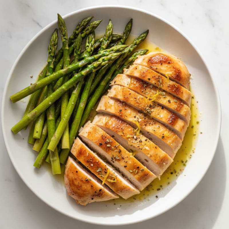 Lemon Herb Roasted Chicken with Asparagus