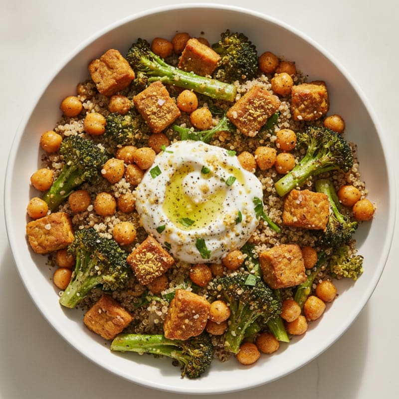 Roasted Vegetable and Chickpea Grain Bowl