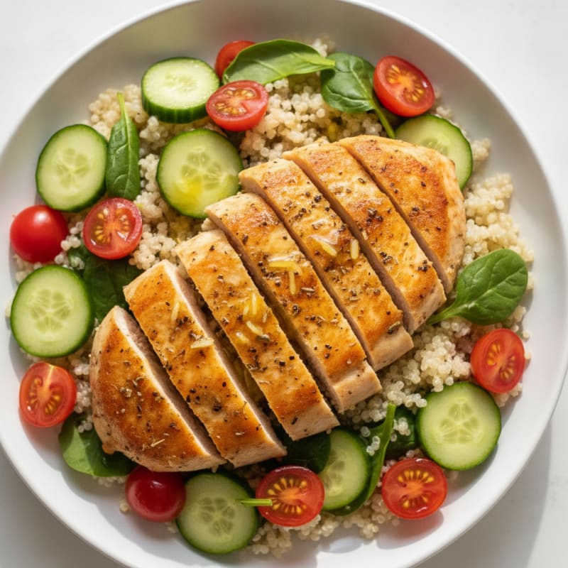 Lemon Herb Chicken and Quinoa Bowl