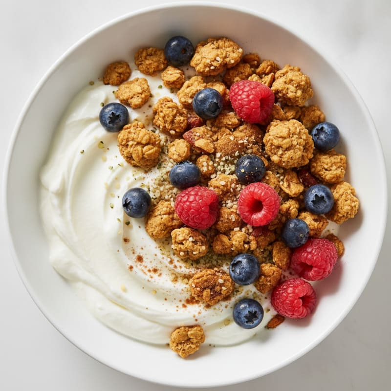 High-Protein 2% Yoghurt Bowl with Berries and Granola
