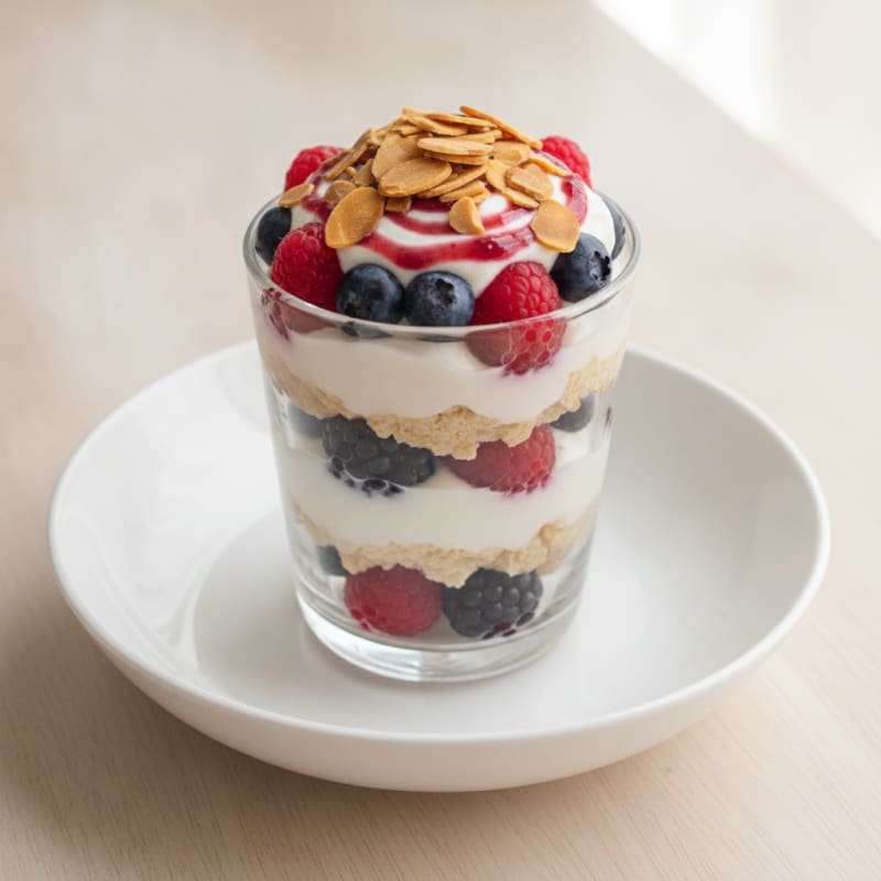 Greek Yogurt Protein Parfait with Mixed Berries