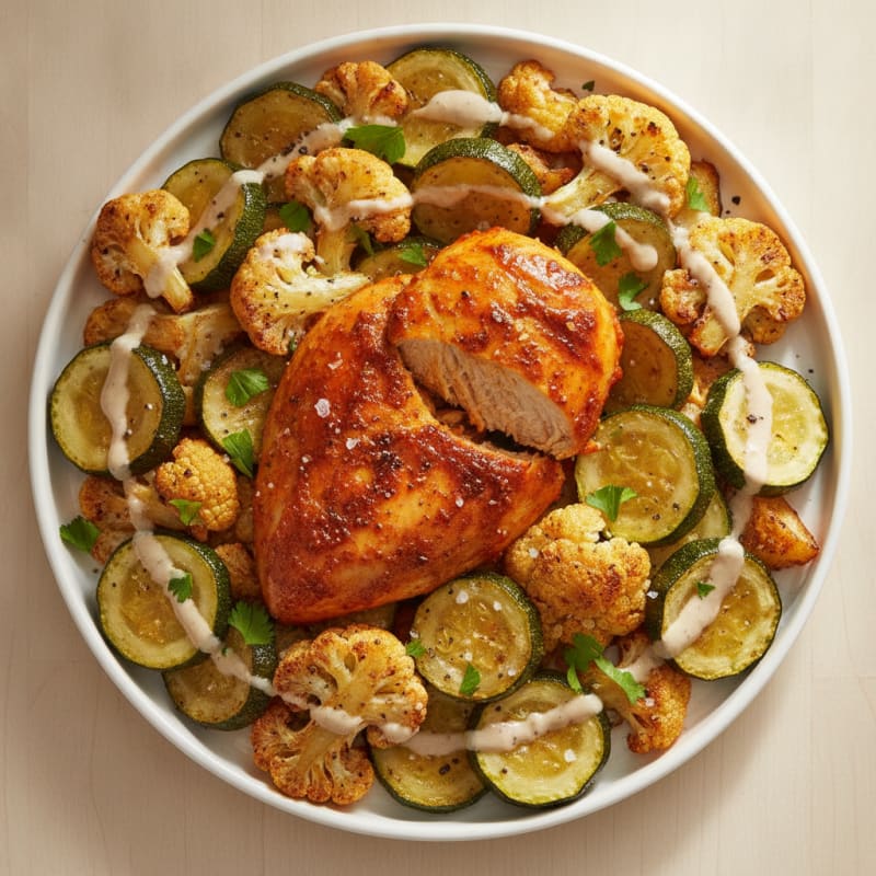 Spicy Harissa Chicken with Roasted Vegetables