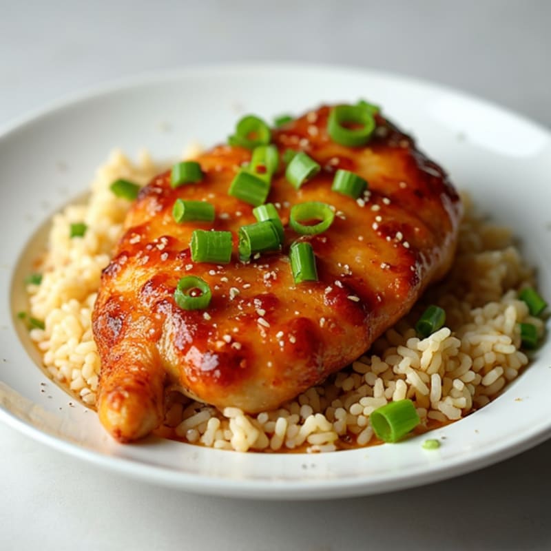 Sticky Honey-Garlic Glazed Chicken with Jasmine Rice