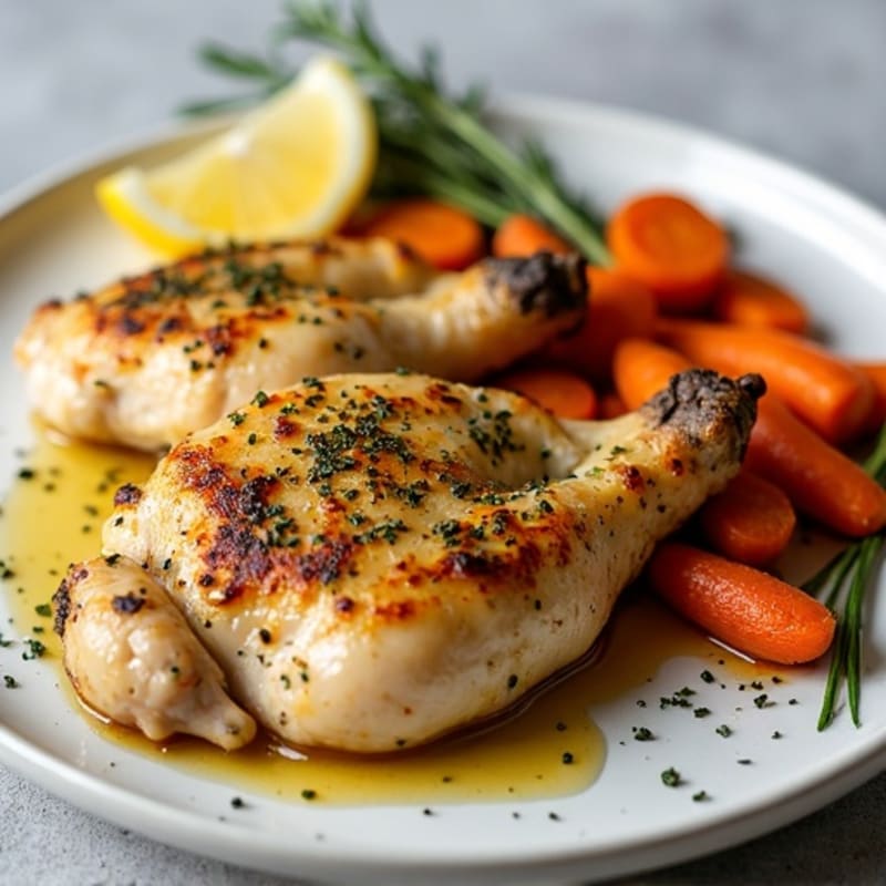 Roasted Lemon-Herb Chicken with Crispy Root Vegetables