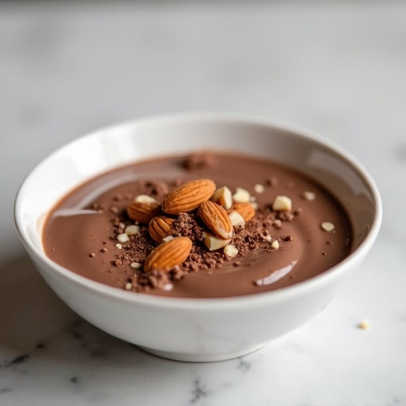 Silky Chocolate Protein Pudding with Almonds