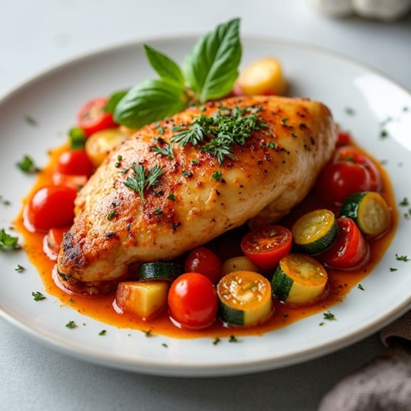 Herb-Roasted Chicken Cacciatore with Garden Vegetables