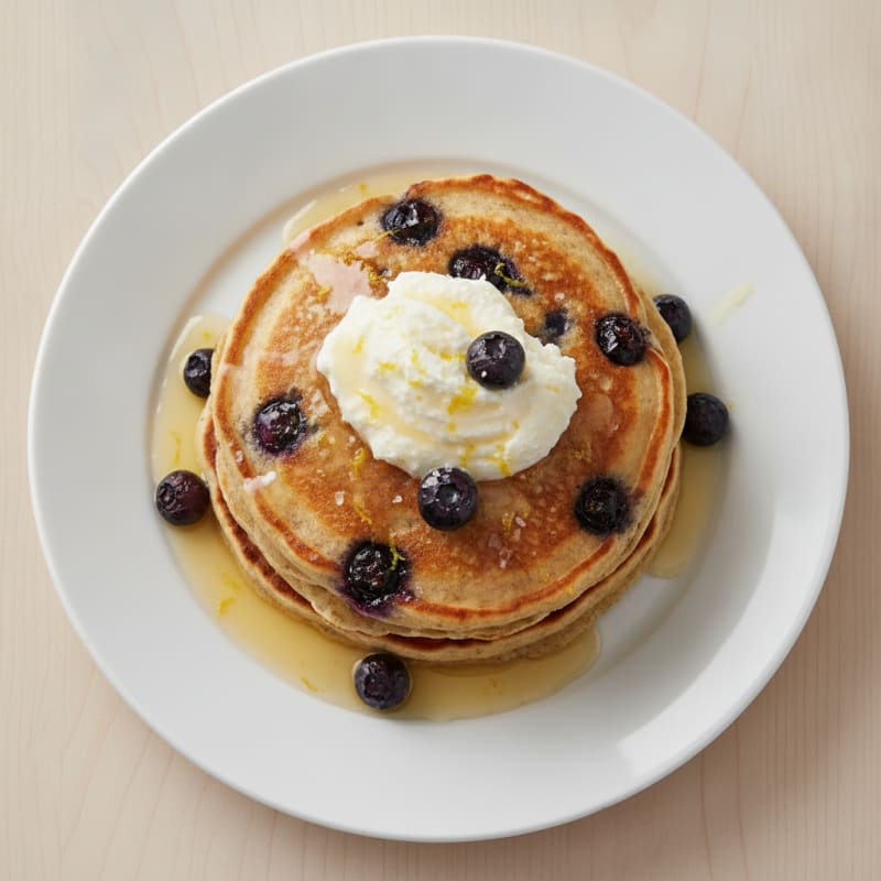 Blueberry Ricotta Pancakes with Lemon Zest
