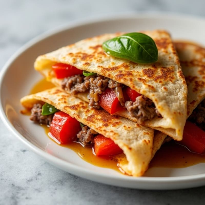 Crispy Lean Steak and Bell Pepper Quesadillas