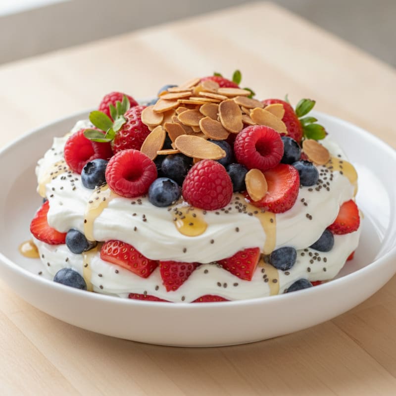 Greek Yogurt Protein Parfait with Mixed Berries