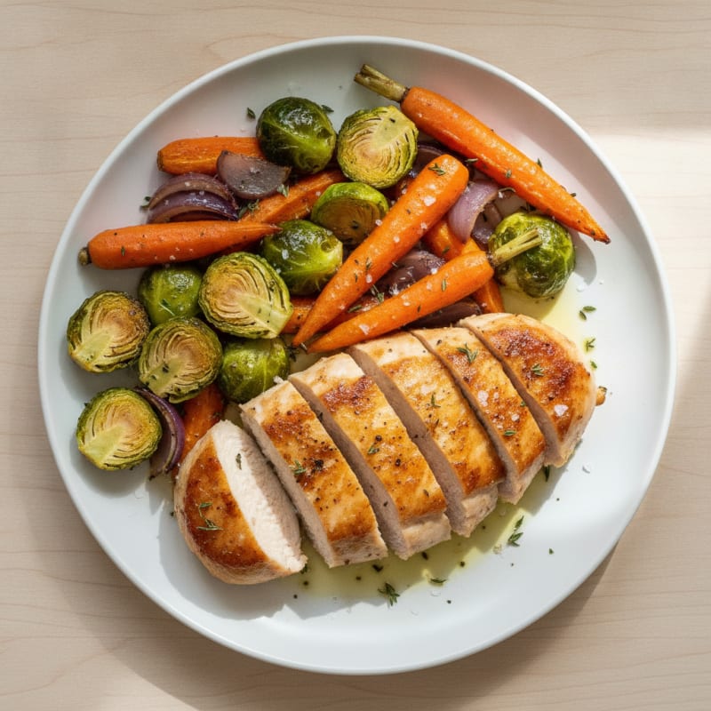 Pan-Seared Chicken with Roasted Vegetables