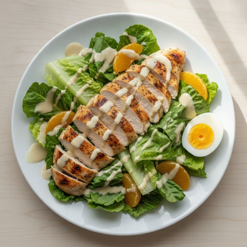 Grilled Chicken Caesar Salad with Tangelo Slices