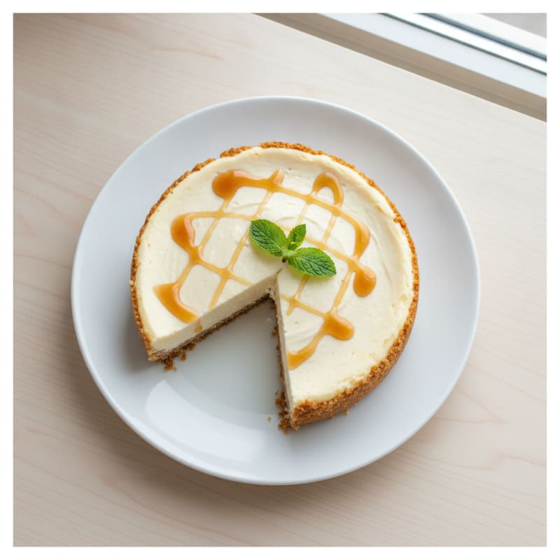 Protein Vanilla Bean Cheesecake with Almond Crust