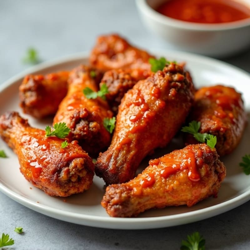 Crispy Baked BBQ Sriracha Wings