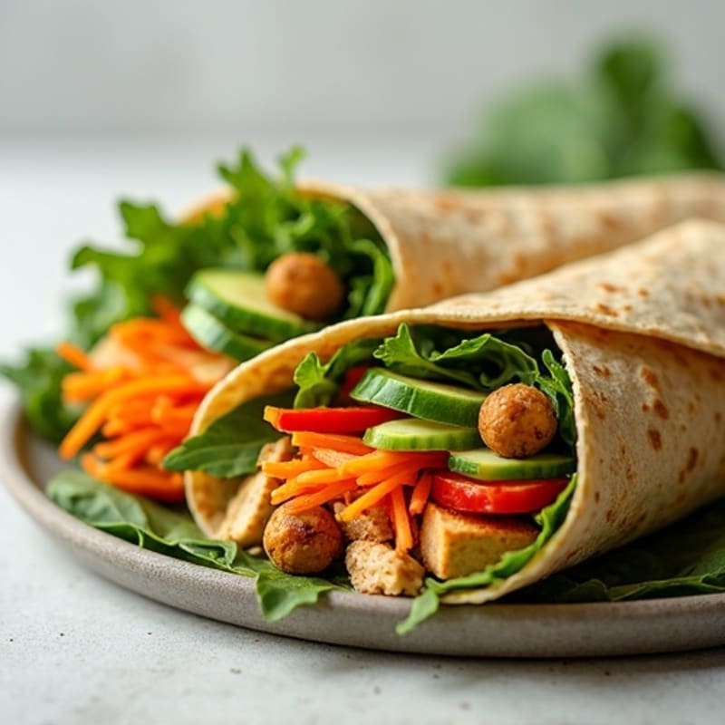Fresh Crispy Veggie Hummus Wrap