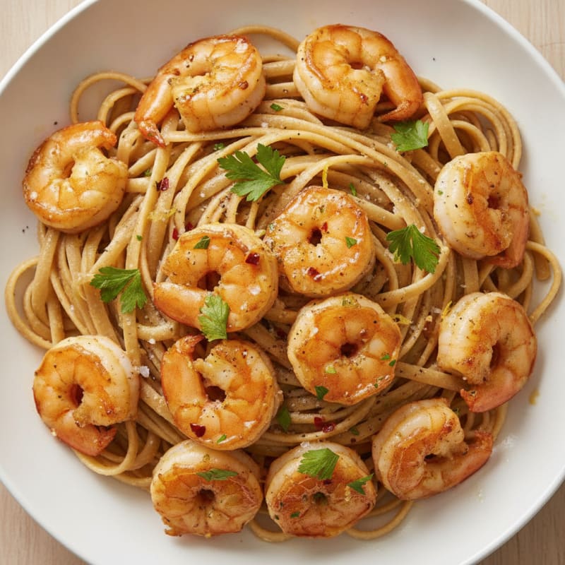 Garlic Butter Shrimp Scampi with Linguine